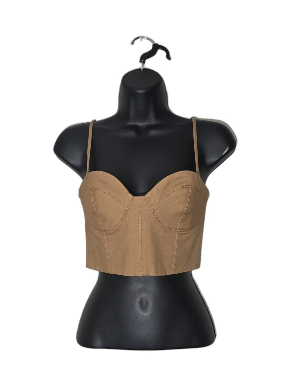 Everlane Camel Bustier Crop Top with Thin Straps Size 00